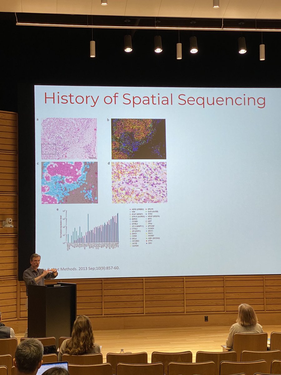 Now we have the #spatialBiology session #CBP2024!!! 🤩 Dr. Adrian Lee ⁦@Adrianvlee⁩ walking us through the history of spatial technologies and the front line of current landscape #DSP #SMI #Visium #Xenium #Merfish #VisiumHD ⁦@UPMCHillmanCC⁩ ⁦@iPrecisionMed⁩