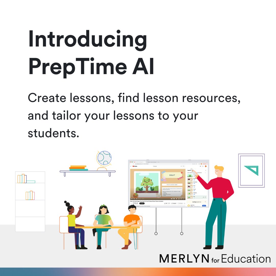 🚀 Introducing PrepTime AI, an exciting new Merlyn update. With PrepTime AI, teachers now have access to our cutting-edge generative AI Lesson Builder. With just a click, educators can effortlessly generate lesson plans tailored to their specific needs, standards, and student…