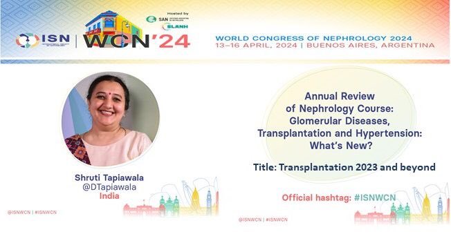 Countdown to ISNWCN begins. I shall be presenting the advances in transplantation and data from our unit and india. Looking forward to the meeting @ijkdwin @WomenNeph_india @IndiaSoTx @VijayKher8 @ISNWCN @Ubkhanna @drprashantr @ATDI @Anu_Raman48 @myadla @AnandhUrmila