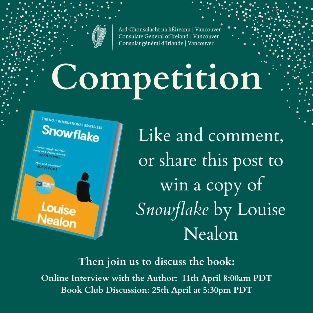 COMPETITION One Dublin One Book is an initiative which encourages everyone to read a book connected with the capital city during the month of April every year. Like and share this post to be in with a chance to win a copy of this year's book, Snowflake by Louise Nealon. #giveaway