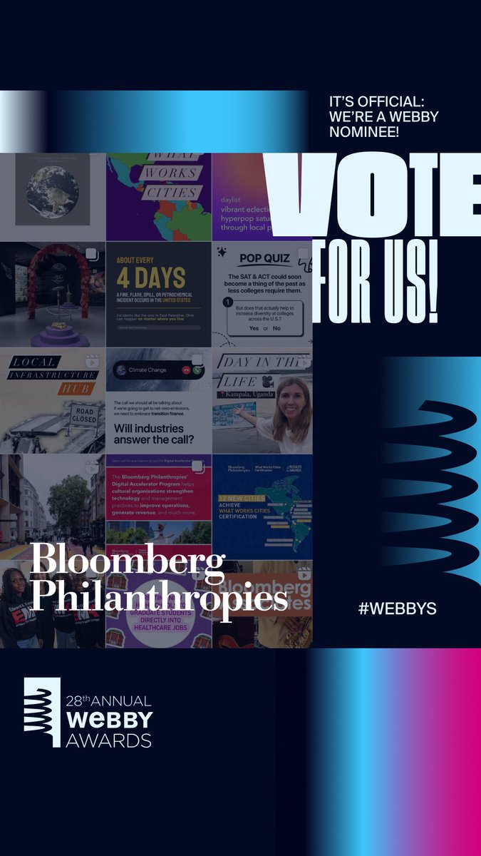💚Exciting news!💚 We've been nominated for @TheWebbyAwards in the Sustainability & Environment category. Vote for us before April 18th: bloombg.org/4cHrRyw #WebbyAwards