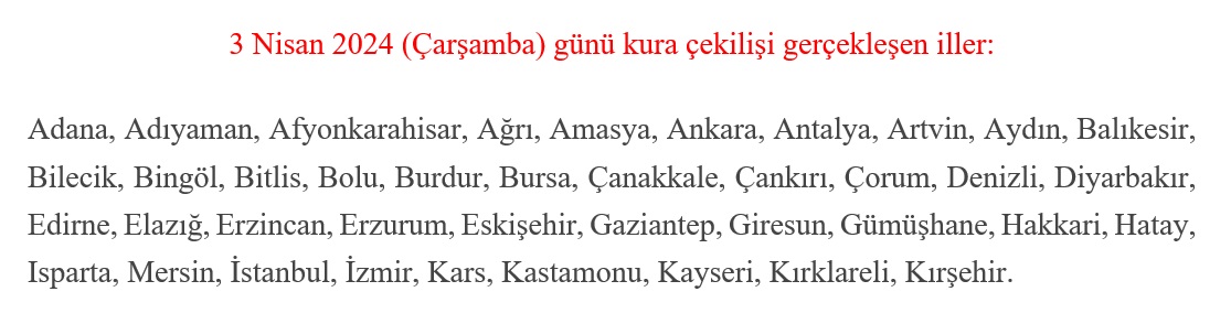 T.C. Sağlık Bakanlığı Taşra Teşkilatı Hizmet Birimlerinde istihdam edilmek üzere 8.000 Sürekli İşçi alım kurası aşağıdaki iller için tamamlanmıştır. Bu iller için kura sonuçları iscisonuc.saglik.gov.tr internet adresinden öğrenilebilecektir.