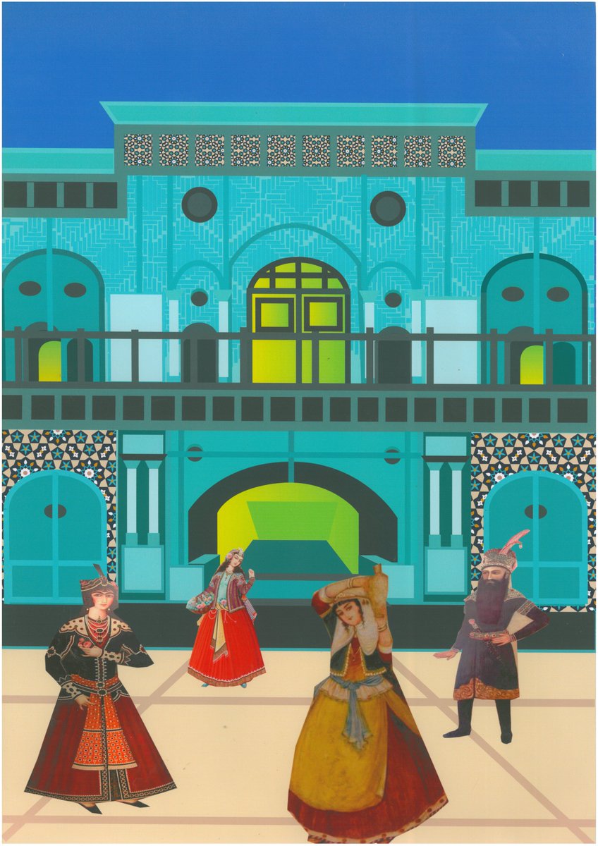 objkt.com/tokens/KT1M3UV… 
Qajari Building
This work depicts the buildings of the Qajar period and life during the Qajar period in Iran. Its dimensions are 35 by 50, and it has been worked on in Illustrator.
#NFTCommunity #NFT #NFTs #art #drawing #miniaturepainting