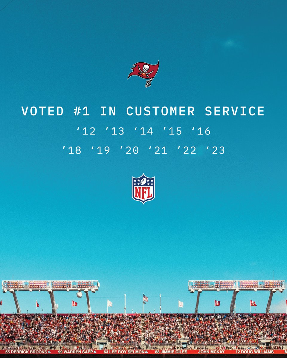 Buccaneers Continue to Excel in Season Pass Member Customer Service Experience, Voted No. 1 for Sixth Consecutive Year Release: bccn.rs/4aAhb2I