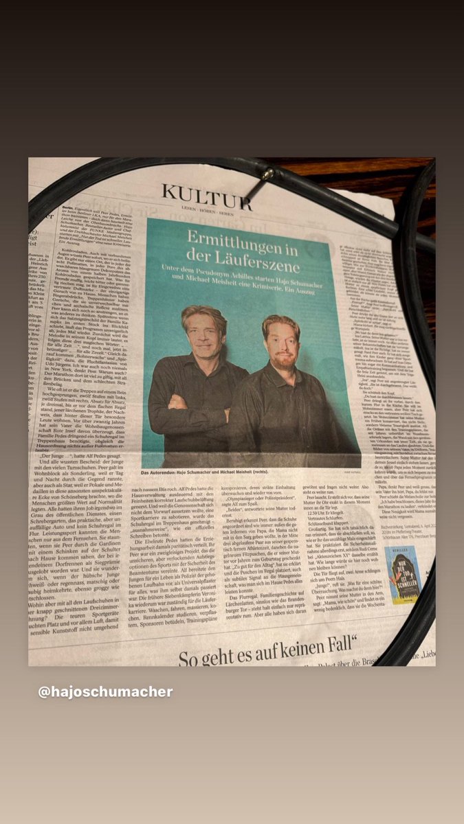 Nur der Tod ist schneller - Der Läuferkrimi. Mit Kommissar Peer Pedes. Am 6.4. umjubelte Premierengalalesung im Pfefferberg (20 Uhr). ⁦@KnaurVerlag⁩ ⁦@morgenpost⁩ ⁦@mutmachpodcast⁩ ⁦@Meisheit⁩