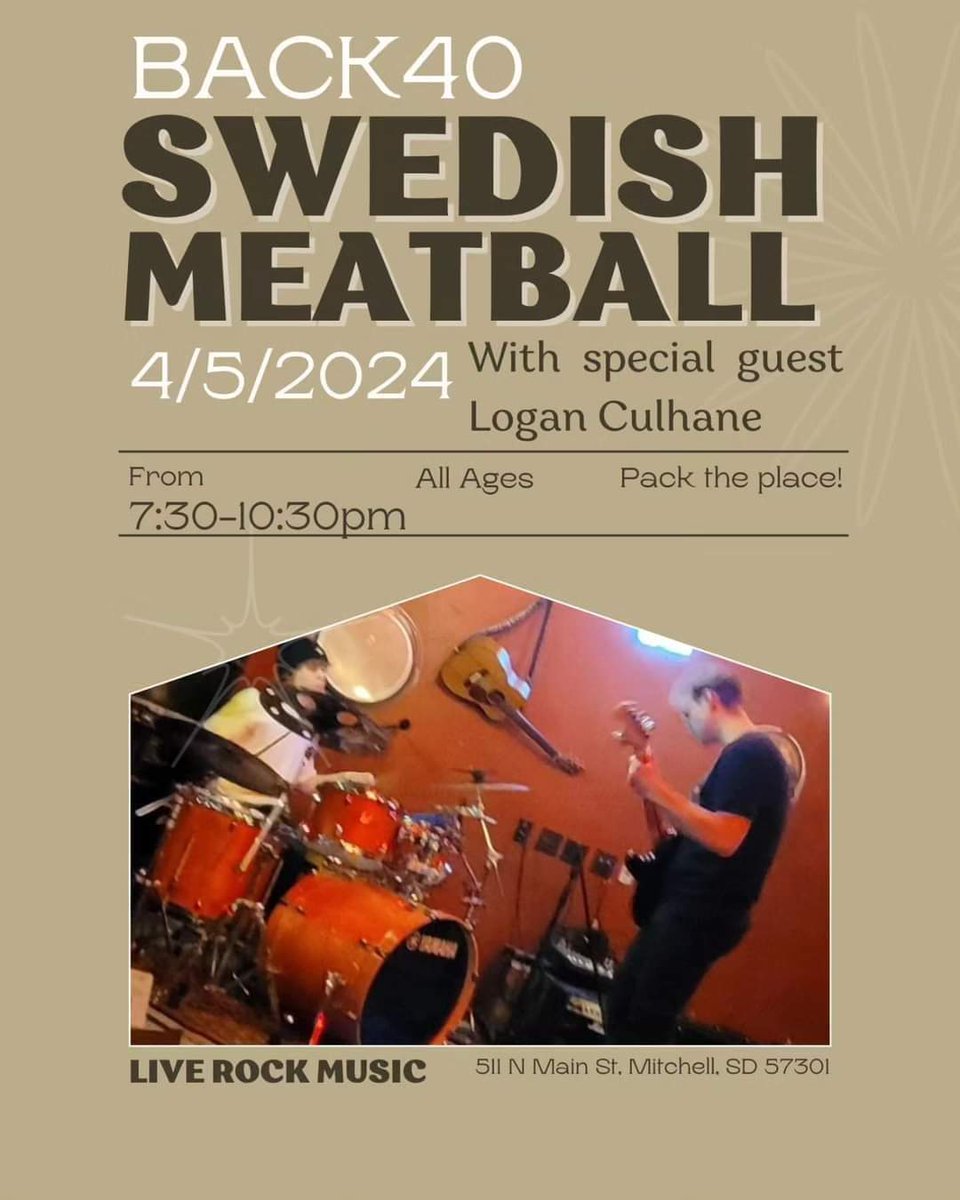 Here's your reminder for your Friday night enjoyment! #swedishmeatball #Rocknrollaintnoisepollution