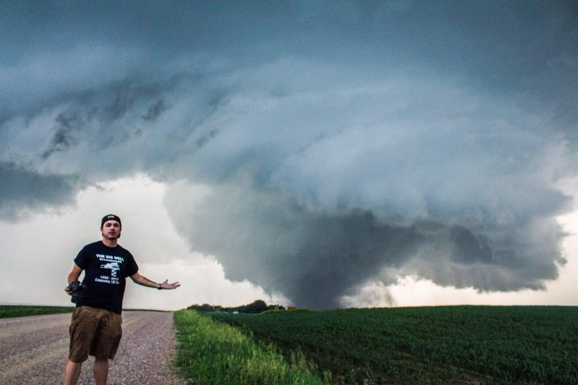 What not to do when a tornado is approaching. Oops. #SafePlaceSelfie