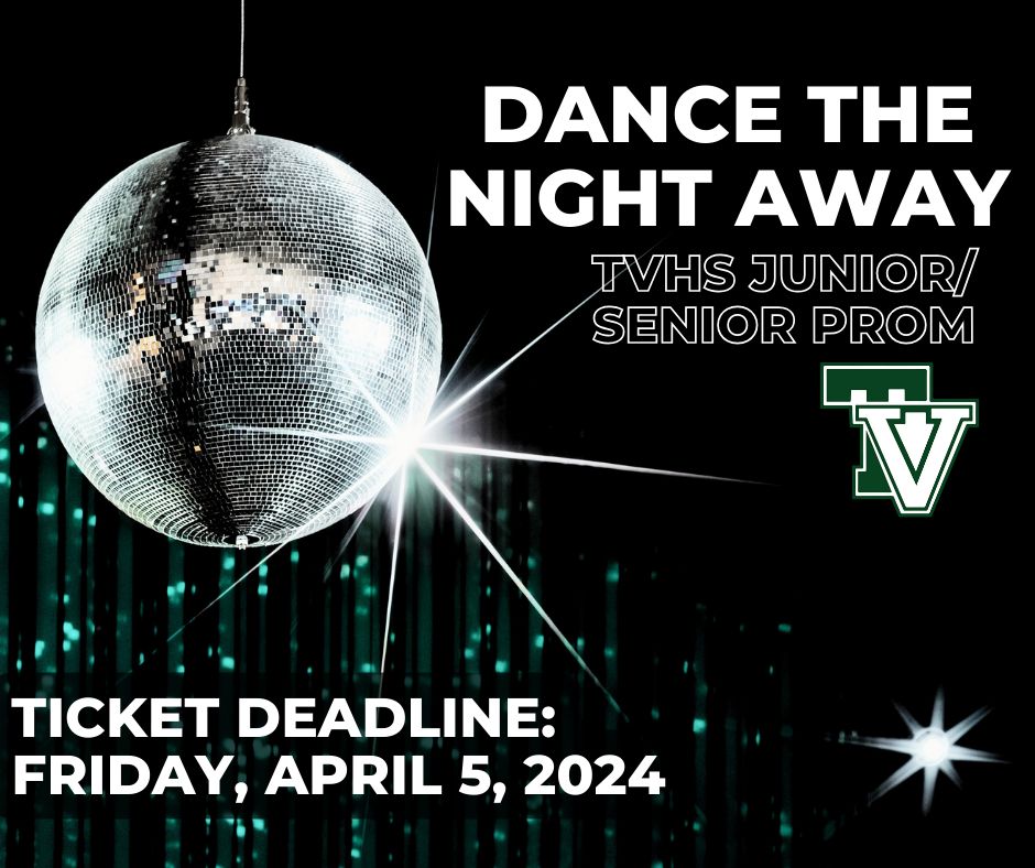 The 2024 Twin Valley Junior/Senior Prom will be held at the DoubleTree Hotel in Reading, PA, on Friday, May 3. Tickets are on sale through THIS FRIDAY ONLY, so be sure to order if you haven’t done so already! Visit buff.ly/3U3CB2U for purchase information.