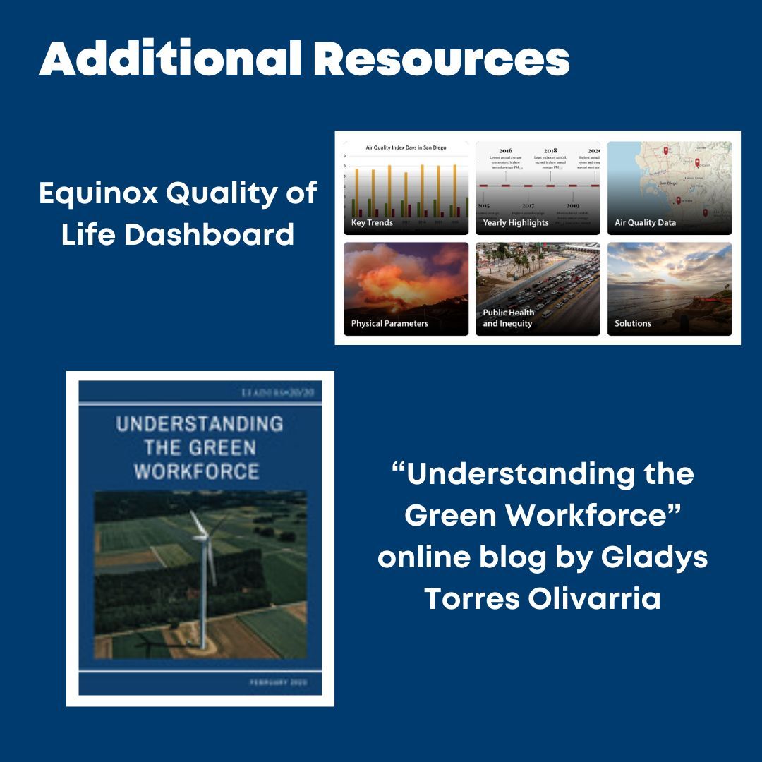 We are closing out this series on Equinox QOL Dashboard indicators and green workforce jobs with Climate Change &amp; Planning! This topic encompasses a broad range of work in climate resilience, mitigation and adaptation. Perfect for Earth Month!

Learn more:
bit.ly/equinoxdashboa…