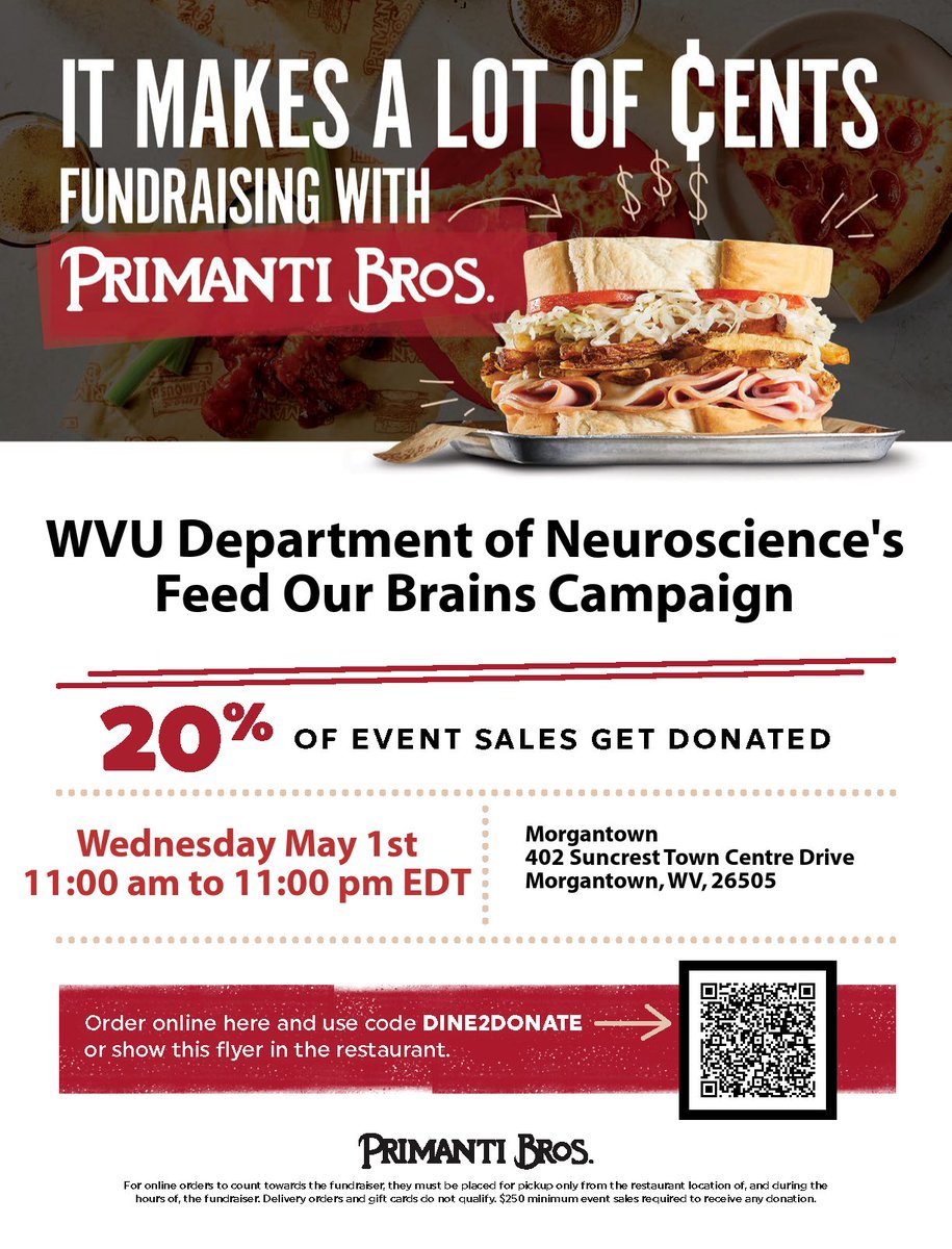 We're a week out from our Dine and Donate event to benefit the Feed Our Brains campaign. We'll see you there!