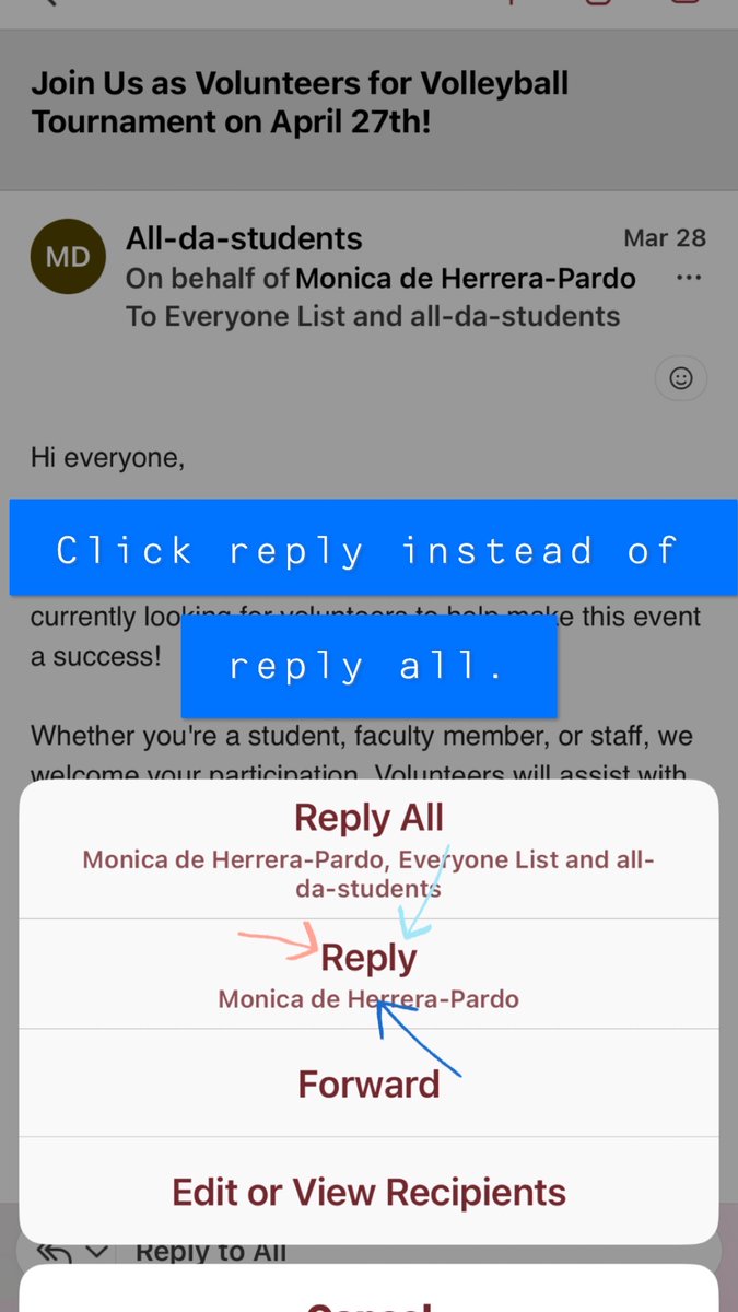 dacc_vlit's tweet photo. Responding with purpose: Whether to one or all, your reply carries weight. #DACCNMSU #DACCVLIT #Email #Outlook https://t.co/HYMvrIAn4y
