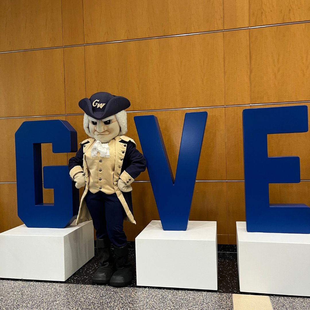 Rain can't stop us from celebrating #GWGivingDay! 💛 💙 Help us keep the momentum going by making a gift today. ⬇️ givecampus.com/9qn0b4