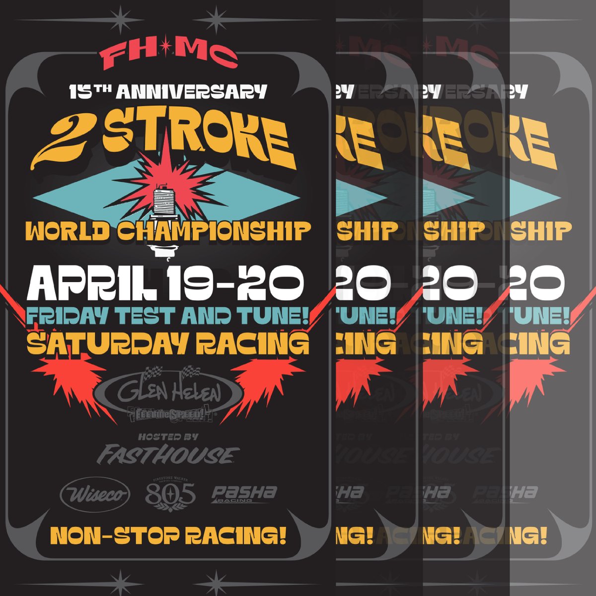 ⚡ The 15th Annual Wiseco 2-Stroke MX World Championship hosted by Fasthouse at the world famous Glen Helen Raceway is on! ☀️ 📆 April 19th - 20th 🏁 Mark your calendars and bring your fastest 2-Stroke 🔗 Head over to Glenhelen.com for race reg and more info.