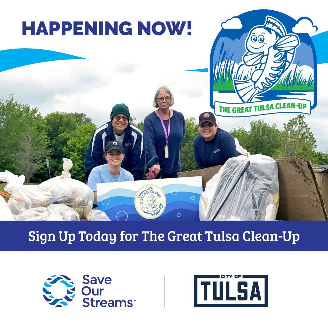 Join the Great Tulsa Clean-Up this April! Choose from 29 locations or suggest your own. Make a difference in Tulsa and sign up today at cityoftulsa.org/cleanup. #TulsaCleanUp #VolunteerTulsa