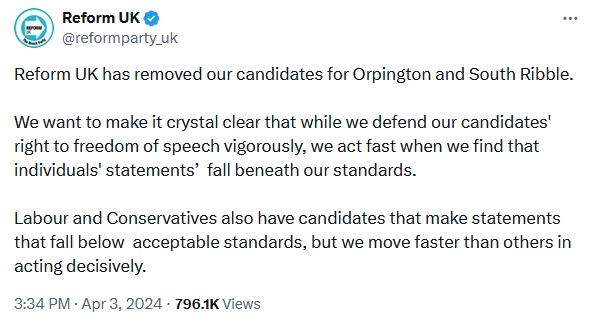 Reform UK drops candidates in Orpington and South Ribble as instructed by marxist extremists, Hate not Hope. Reform does not believe in party democracy; refuses to #UniteTheRight and takes orders from people who hate them. These plastic patriots are an embarrassment. Vote @UKIP.