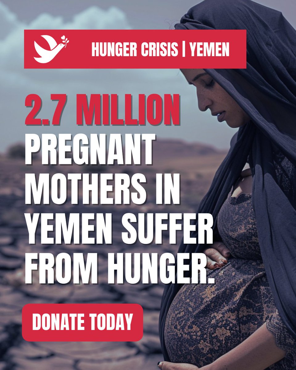 2.7M pregnant mothers in Yemen suffer from severe hunger. This crisis demands urgent action, not just words. Help us provide crucial nutrition. 🚨 #YemenCrisis #FeedYemen #MaternalHealth #ActNow #SaveLives #NourishTheFuture 🌍