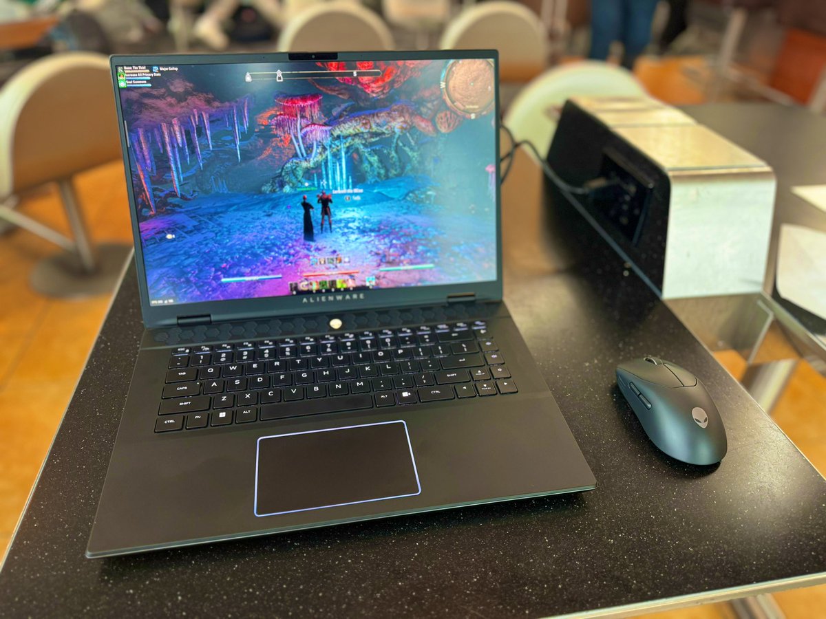 pylawn's tweet photo. Airport gaming station - ✅
Courtesy of my beloved @Alienware m16 R2 & Pro Mouse with some @TESOnline action. Getting closer to #ESO10!!
#iwork4alienware https://t.co/HIQDq75U7h