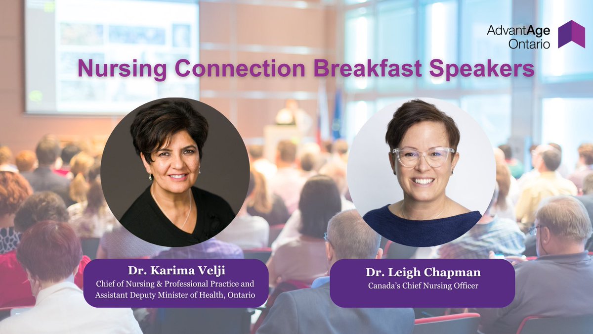 I am thrilled to join @LeighChappy at @AdvantAgeOntario’s #ASC2024 Nursing Connection Breakfast on April 19. This is a great opportunity for nurses to share info & the latest developments in seniors’ care nursing. advancingseniorcare.ca. See you there! @LisaLevin1