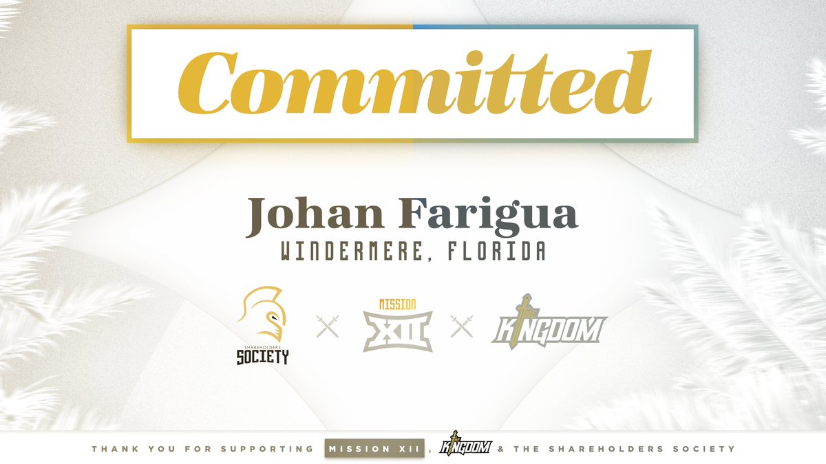 COMMITTED to @KingdomNIL 🏈 Thank you to Johan for your commitment to our @UCF_Football student-athletes and our MissionXII.com objectives! Welcome to the Shareholders Society! ⚔️ #GoKnights | #ChargeOn