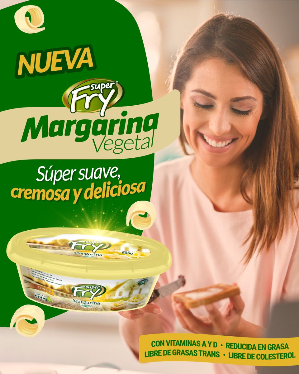 EstrellaOnline's tweet photo. ¿Adivinen? todo nos sabe mejor con la nueva Margarina Super Fry, es super suave, cremosa y deliciosa. Tienen que probarla, sabemos que les va a encantar.

#Publicidad #SuperFray #Margarina #Cremosa #Deliciosa https://t.co/c0kHGVbexn
