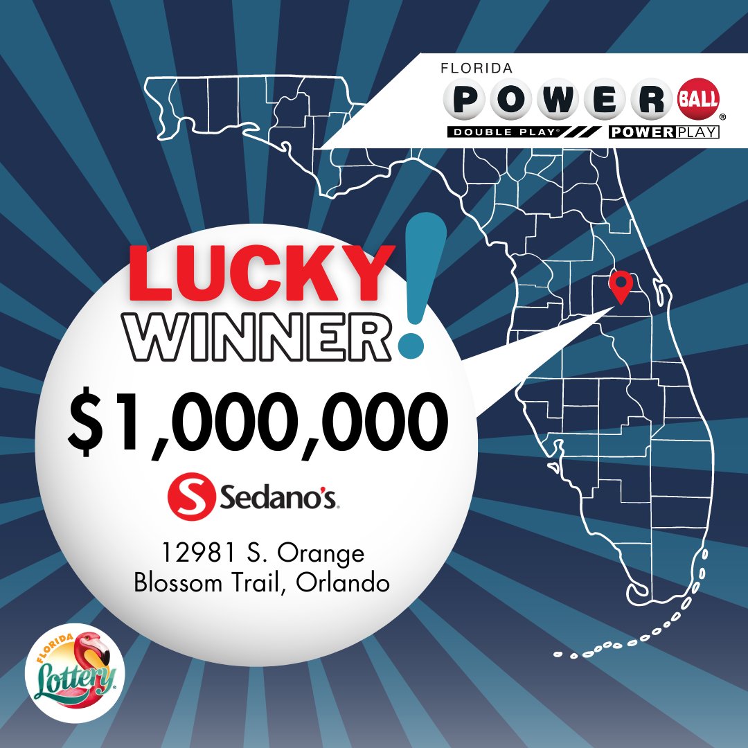 🍀💰Luck strikes! A winning POWERBALL ticket was sold at a @Sedanos Supermarket in Orlando! A big $1,000,000 prize awaits! #FloridaLottery #POWERBALL