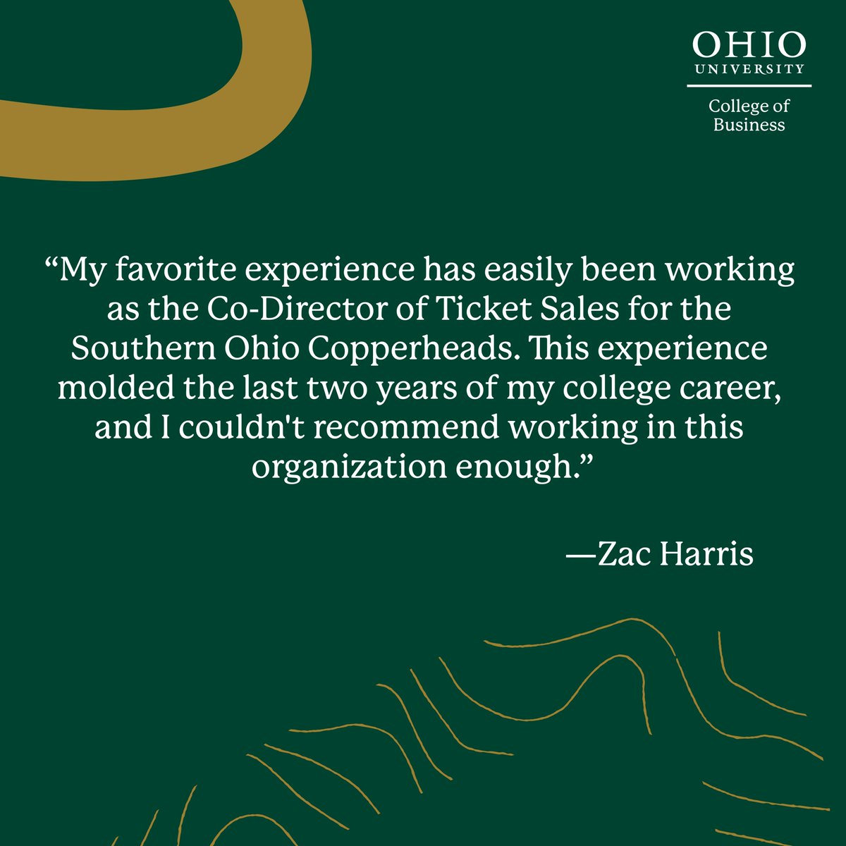 This week’s question is: What has been your favorite experience or internship that the College of Business lead you to?

#BusinessBobcats | #ForeverOHIO