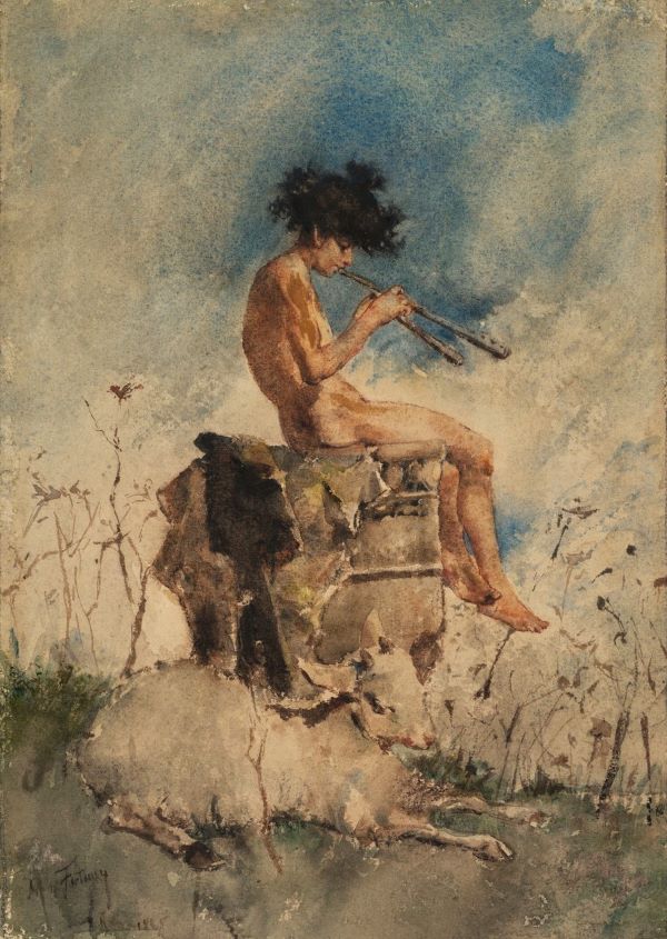 When in Rome....ART EXHIBITIONS ________ Still about: Until June 16th at the SCUDERIE DEL QUIRINALE 'NAPOLI OTTOCENTO' exhibition of works by Italian artists and GRAND TOUR painters set in NAPLES 4/4 🖌️Mariano Fortuny y Marsal 'The pipes of Pan' 1865