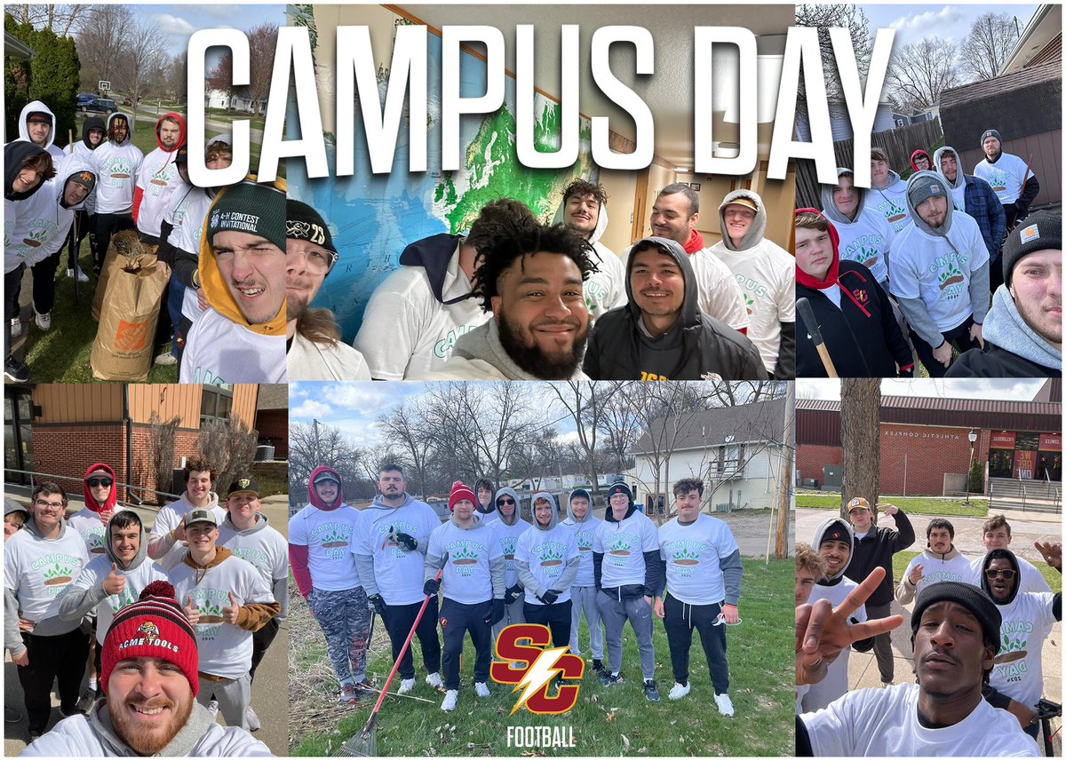 Our guys spent the day taking care of our own backyard #CampusDay