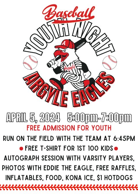 Do not forget about Youth Night THIS FRIDAY! @ArgyleSports I @ArgyleISD