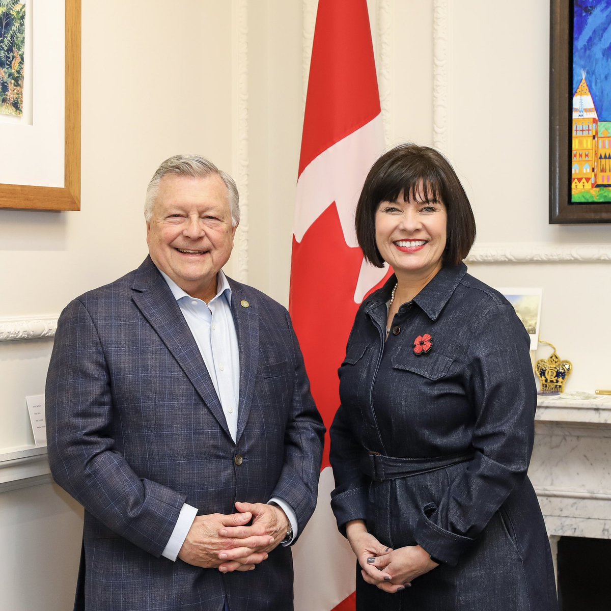 We’re pleased to welcome @VeteransENG_CA Minister Ginette Petitpas Taylor to London! As part of the first day of her visit to the UK, she met with High Commissioner @RalphGoodale at #CanadaHouse.