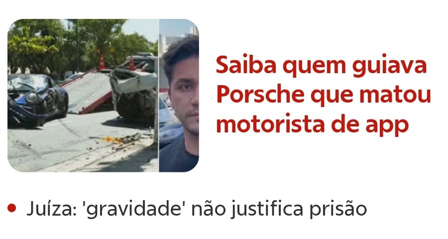 fedacosta's tweet photo. O @g1 instituiu uma nova categoria de punibilidade, aplicada ao veículo automotor. 
Não, Globo, quem matou o motorista de app não foi o Porshe!! https://t.co/f2M5Vt8QjX