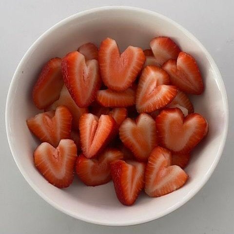 Heart shaped strawberries