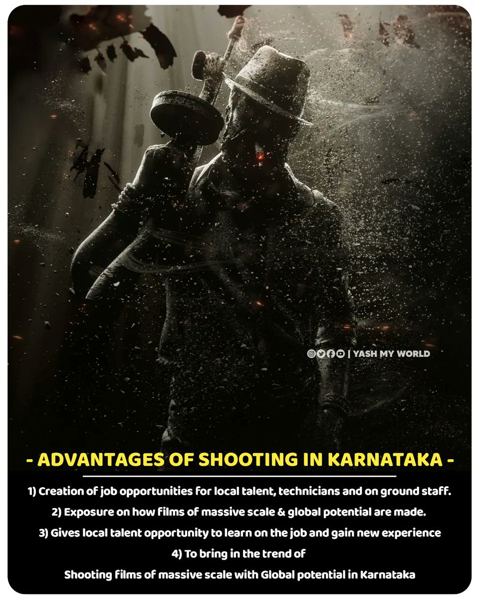 Advantages Of Shooting In Karnataka. @TheNameIsYash #YashBOSS #ToxicTheMovie