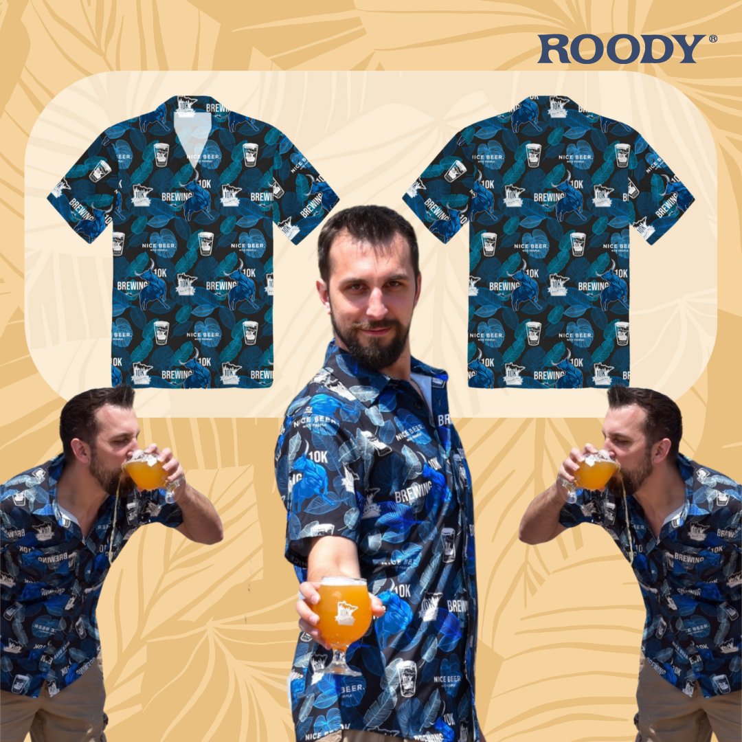 With Hawaiian shirt season just around the corner do you have your design ready? Take some inspiration from this great design we helped get together for <a href="/10kbrewing/">10K Brewing</a> last year!!

Explore all our Hawaiian shirt options at roody.co

#sustainablymade #merch