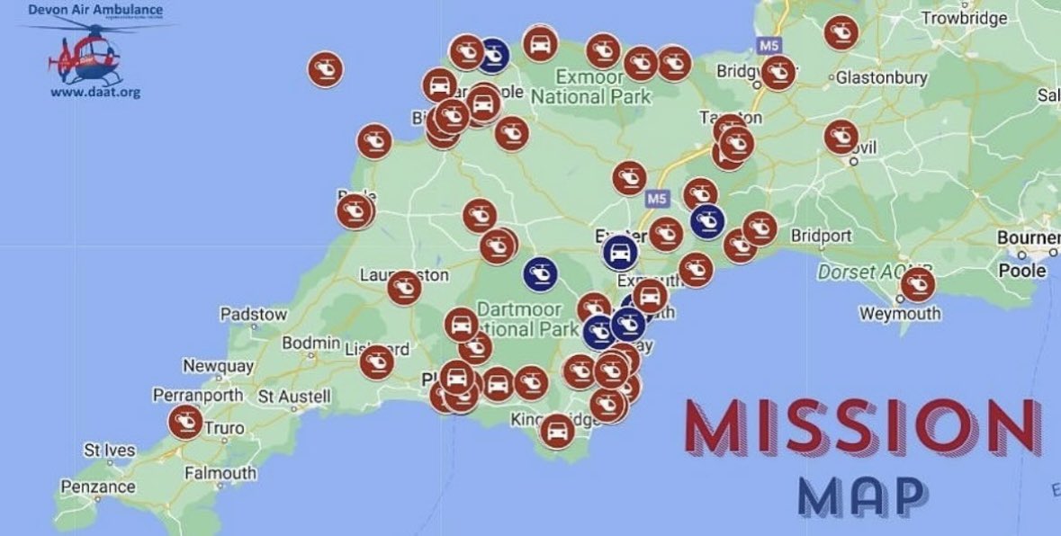 Did you know that our virtual Mission Map allows you to keep up to date with our latest missions. Simply click on a pin in our interactive map to read about the missions we have been tasked to across Devon and beyond. To access the map, simply click the link in our bio. 🚁