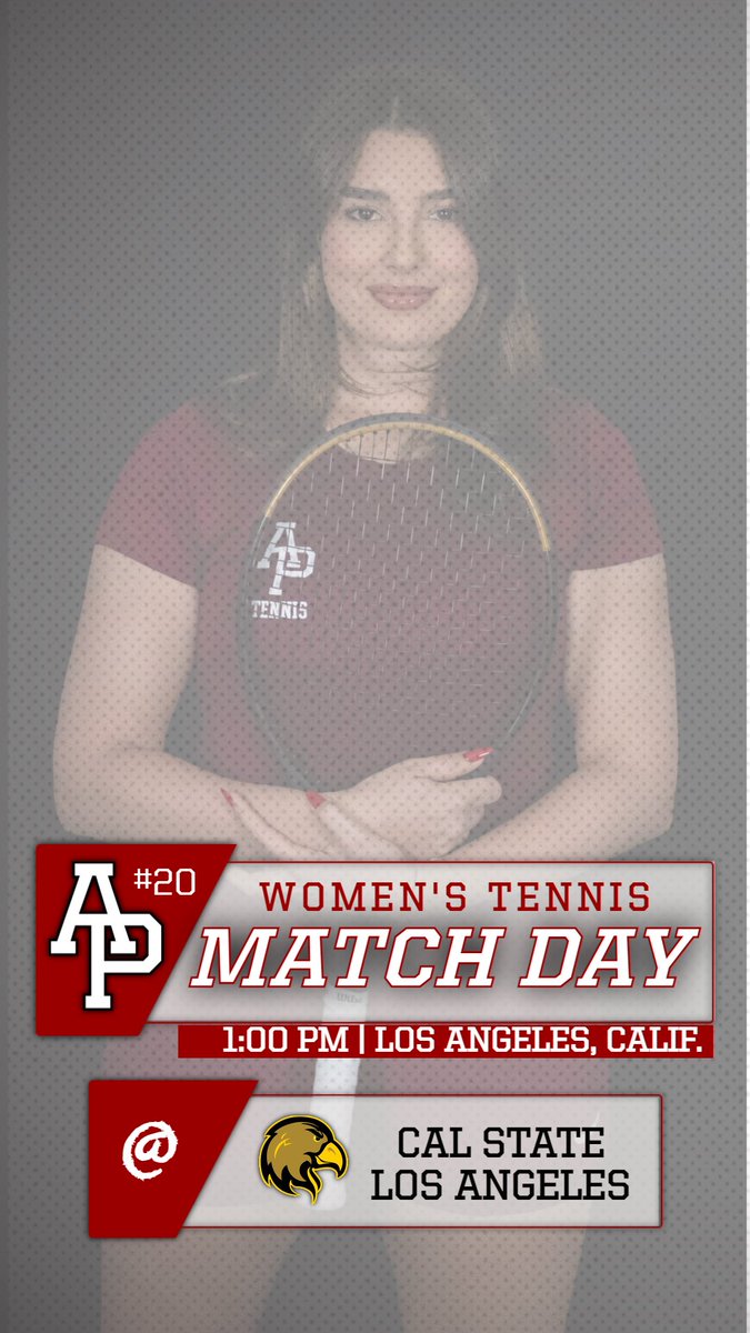 🎾 | #20 @APUtennis is on the road at Cal State Los Angeles at 1:00 p.m. ‼️