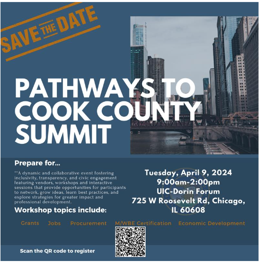 Pace's DBE department will be participating at the Pathways to Cook County Summit 2024! Please join us on Tuesday, April 9 at 9AM to explore opportunities for networking, professional development, business strategies, and more. To register, please visit: bit.ly/49s29eT