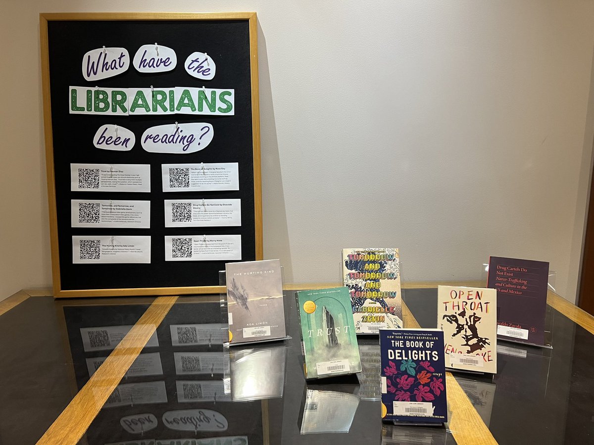 Looking for reading recommendations from our librarians? Check out the book display across from the Circulation Desk! #UVALaw