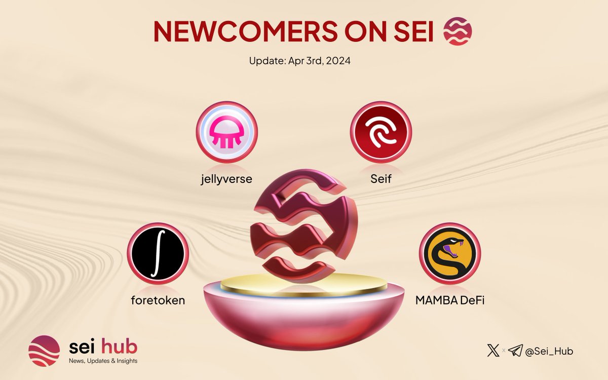 🔴💨 Welcoming the Latest #Seiyans to the #Sei Ecosystem! 🚀 Anticipating the exciting journey ahead with our newest member: @foretokenpro @jlyvrs @Seif_Wallet @MambaDeFi $SEI #SeiNetwork #DeFi
