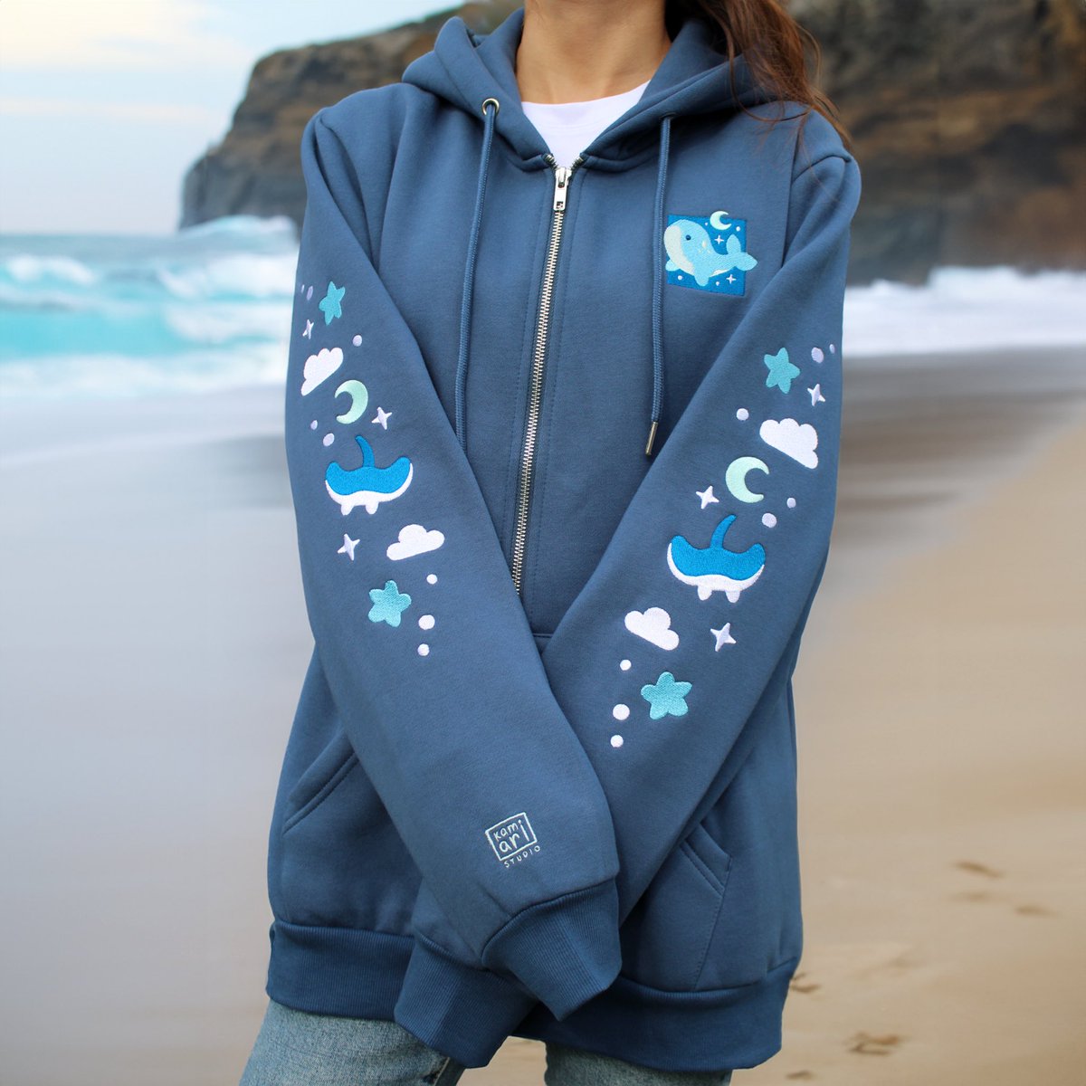 kamiaristudio's tweet photo. celestial lullaby zip-up🌊🩵🐋 dropping on April 12th https://t.co/MMO016Zrxr