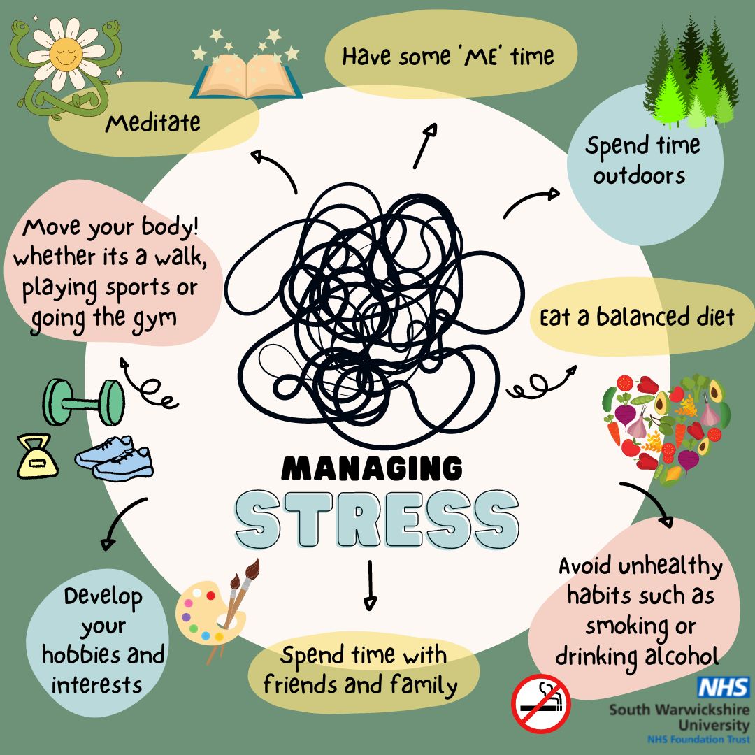 April is #StressAwarenessMonth! Stress can affect your body and mind and we will all experience it at some point in our lives . We have provided some suggestions to help manage your #stress and remember to look after yourselves and your colleagues 😊