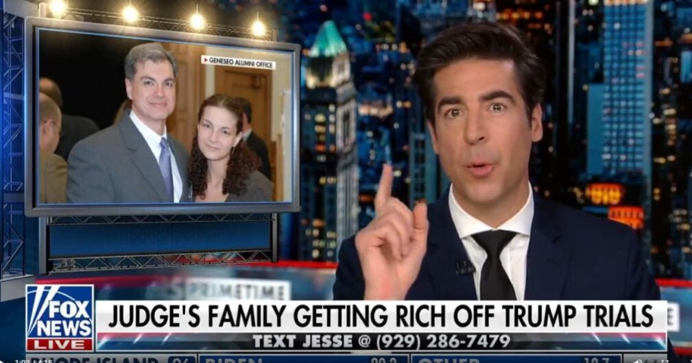 Jesse Watters revealed the multi-million dollar perks going to Judge Merchan’s family for taking Trump to court in bogus hush money case. Corrupt Judge Merchan should be impeached for this and the case tossed.