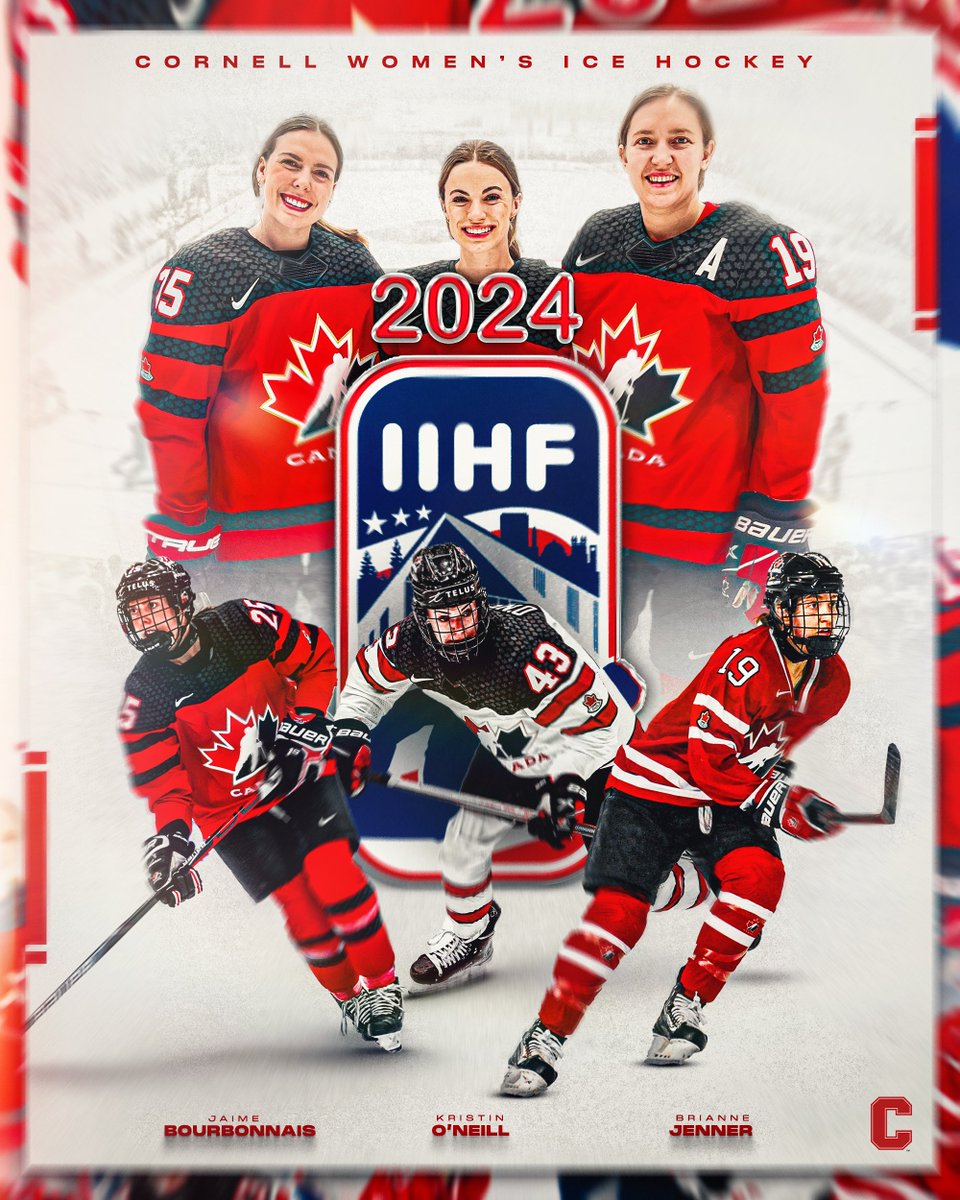 Good luck to our 3️⃣ alumnae competing for @HockeyCanada at this year’s @IIHFHockey Women’s World Championship in Utica, NY! #YellCornell | #WomensWorlds