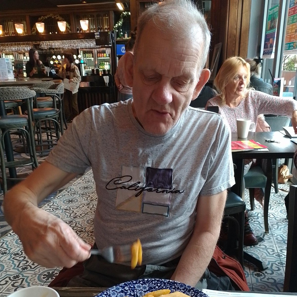 Chris recently enjoyed a pub lunch where he munched a burger and a plate of chips before going on to his horse riding lesson. Afterwards, Chris told us his lesson was 'lovely horse riding' #AutismAcceptenceWeek