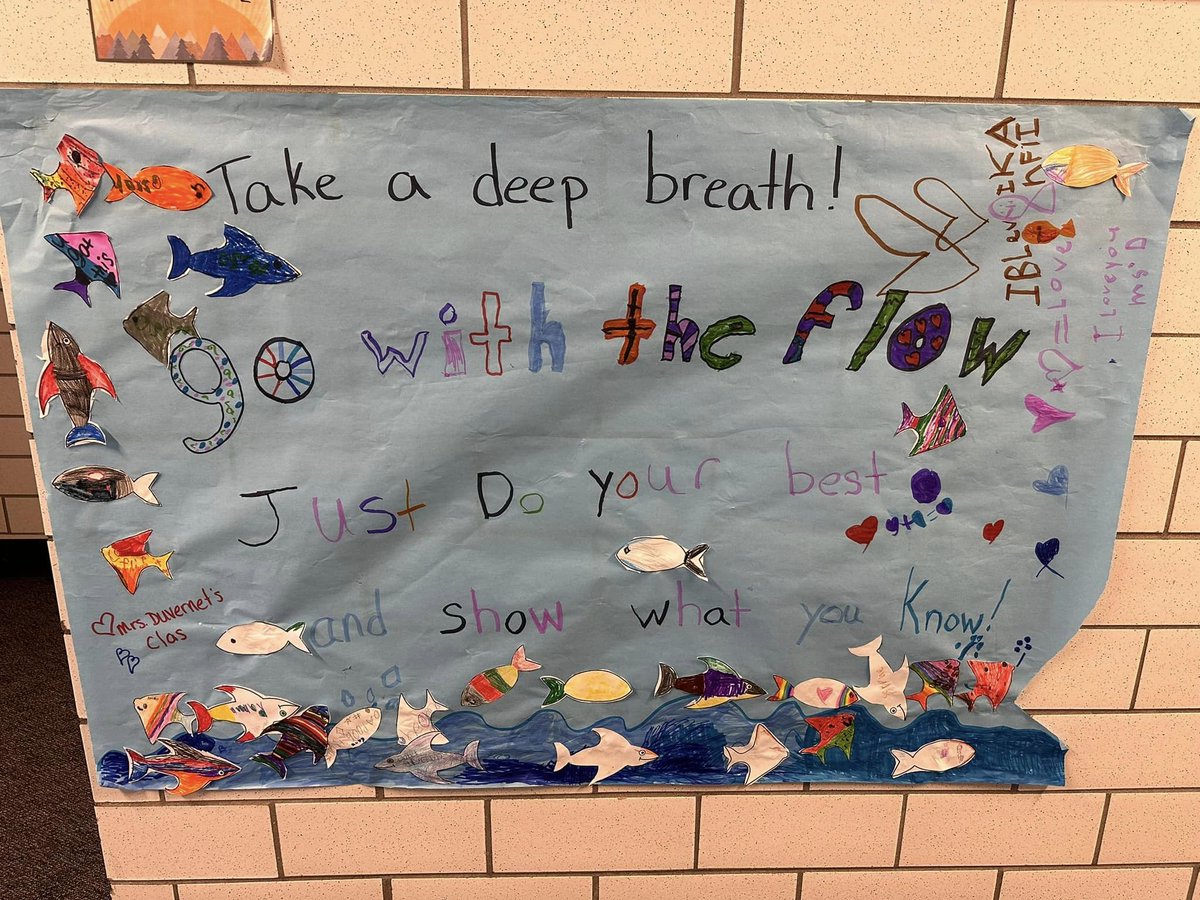 Best of luck to all of our students participating in CMAS testing! With support like this, there's no way you won't succeed 🥰 Check out the supportive signs from Stony Creek & Deane Elementary students. #OurLearnersOurFuture