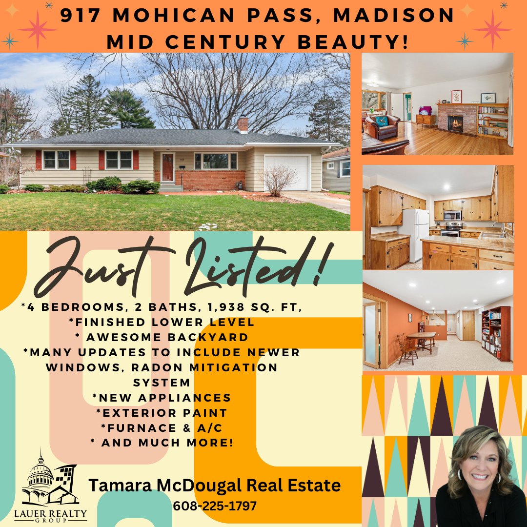 💥HOT NEW LISTING ALERT💥 917 Mohican Pass, Madison, WI
#tamaramcdougalrealestate #tamarasellsmadison #SOLD #madisonwi #homes #listwithme #seller #LRG #westmorland #danecountyrealestate #home #houseexpert #sellingagent #listingagent #midcenturymodern #midcentury #midcenturyhome