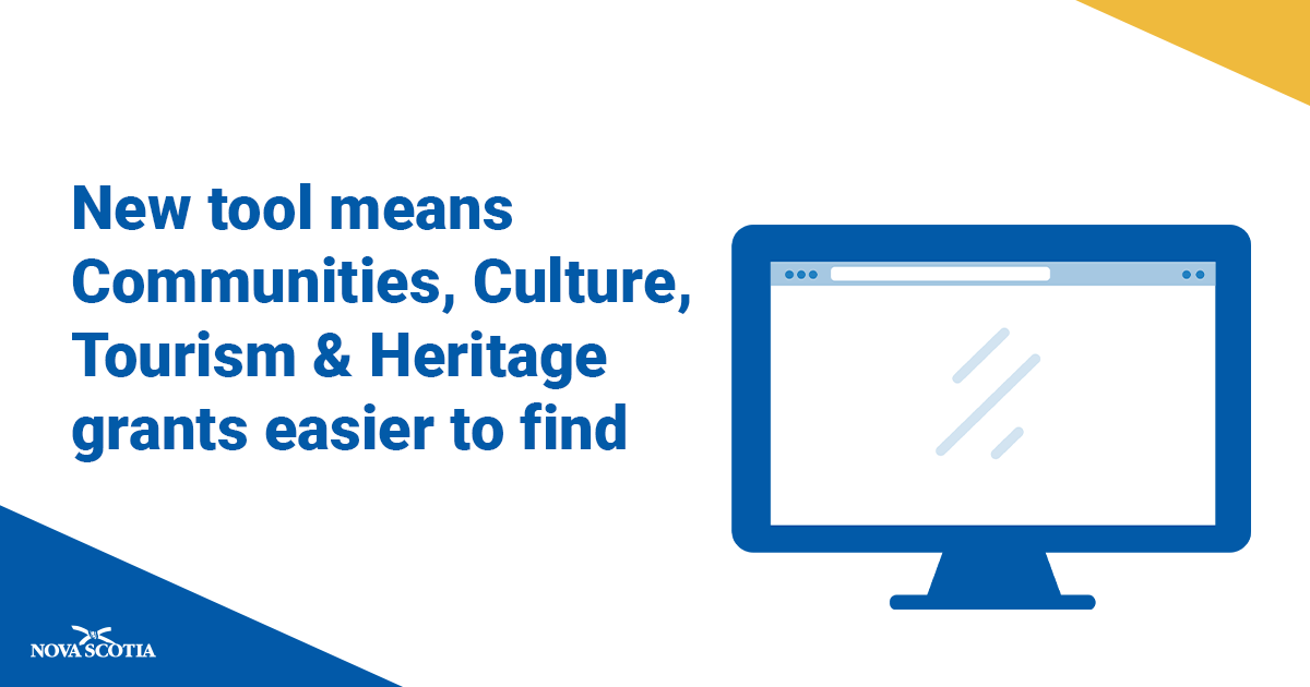 Nova Scotia Gov. (@nsgov) on Twitter photo A new online tool makes it easier for Nova Scotians to apply for provincial grants supporting arts, culture, tourism, sport, recreation, cultural identity and languages news.novascotia.ca/en/2024/04/03/… A new online tool makes it easier for Nova Scotians to apply for provincial grants supporting arts, culture, tourism, sport, recreation, cultural identity and languages news.novascotia.ca/en/2024/04/03/…