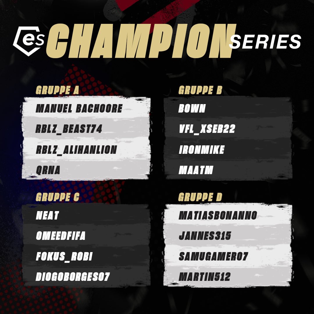 Zusammen mit @esports.ch präsentieren wir die Gruppen für das Champion Series 2 Grandfinal 19.00: Live auf Twitch: twitch.tv/fcbasel_esports