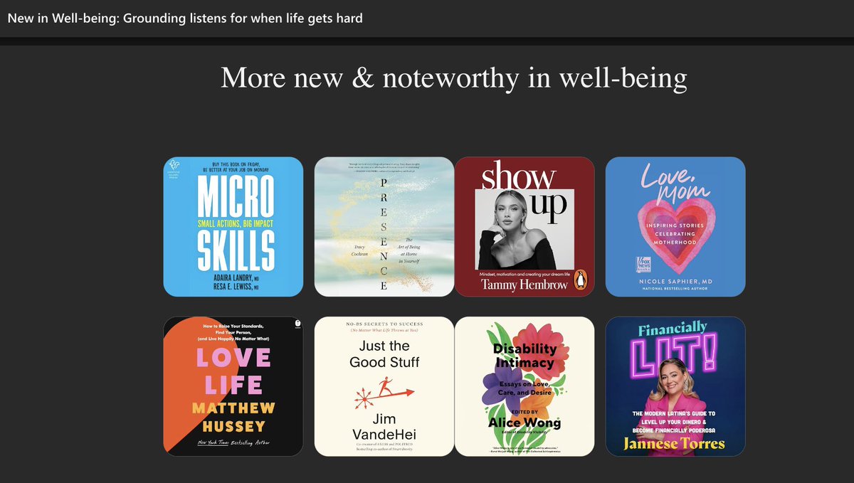 Thank you <a href="/audible_com/">Audible</a> for including MicroSkills: Small Actions, Big Impact in your newsletter today on well-being. YES, our book is full of actionable strategies to be better at work -- AND we emphasize that success does not require self-sacrifice!

@ParkandFine <a href="/HarperCollins/">HarperCollins</a>