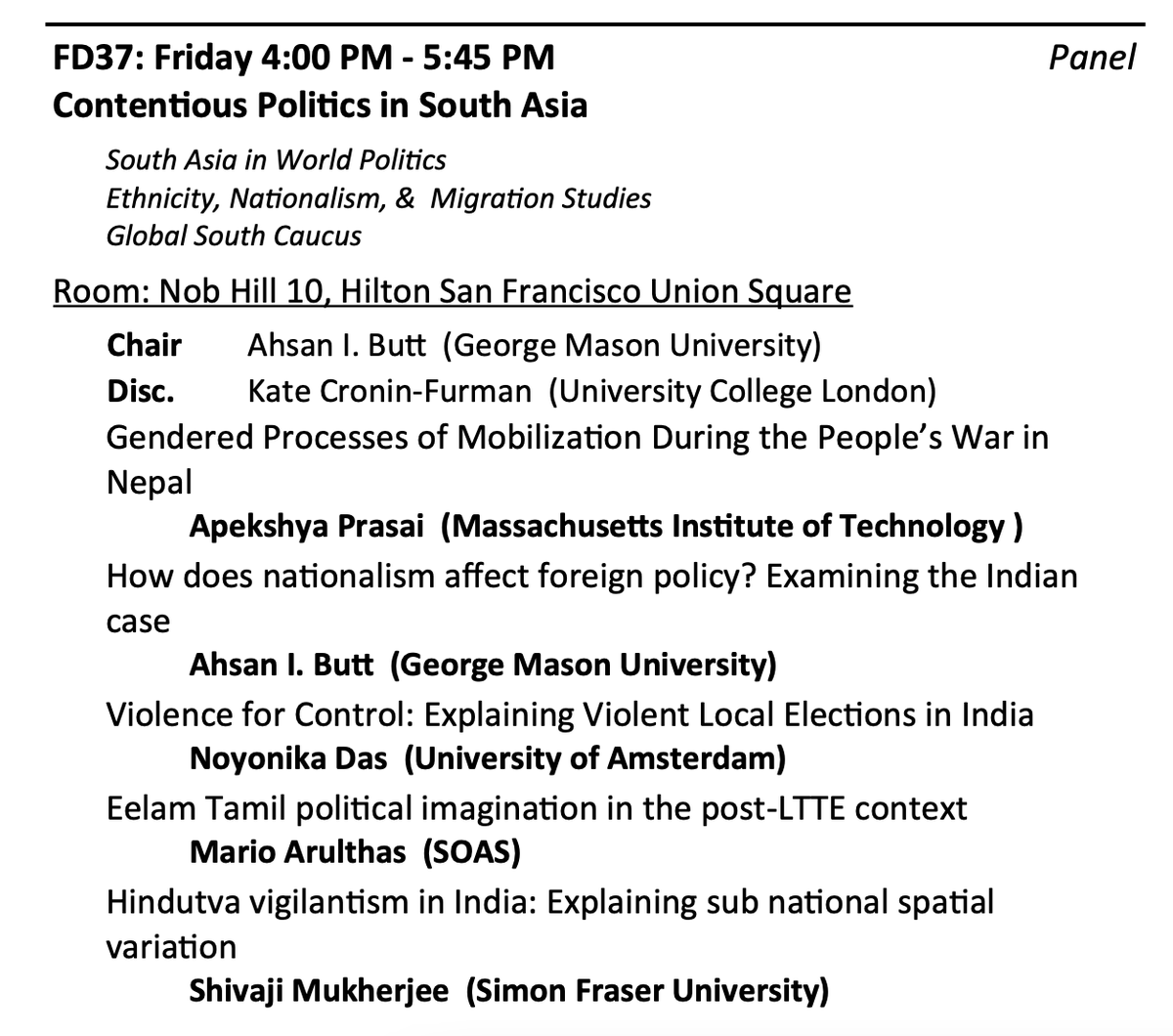 MarioArul's tweet photo. My first ISA in person! Looking forward to presenting my paper on Tamil nationalism after the LTTE on Friday #ISA2024 https://t.co/OZVBMKWyJH